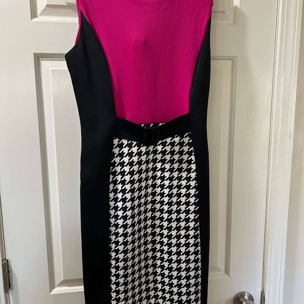 Revelry Pink and Black Midi Dress